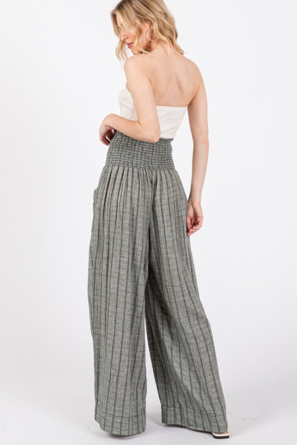 Trendy Cotton Gauze Wash Stripe Pants by Sage + Fig