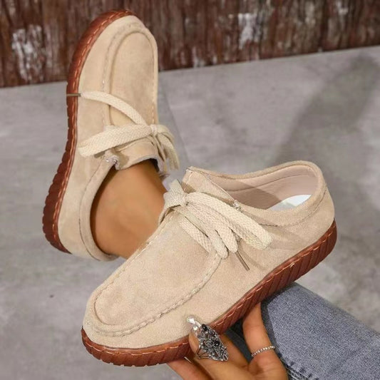 Casual Tied Suede Round Toe Sneakers