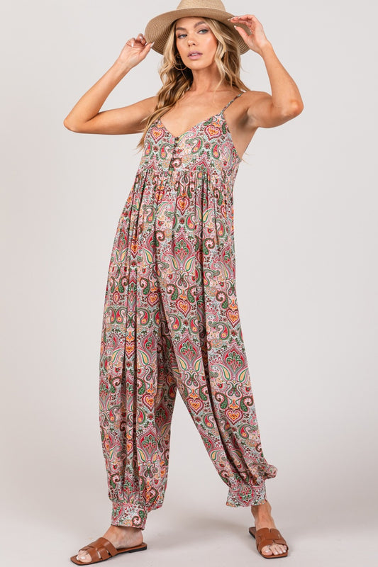 Stylish Multicolor Paisley Print Sleeveless Jumpsuit by Sage + Fig