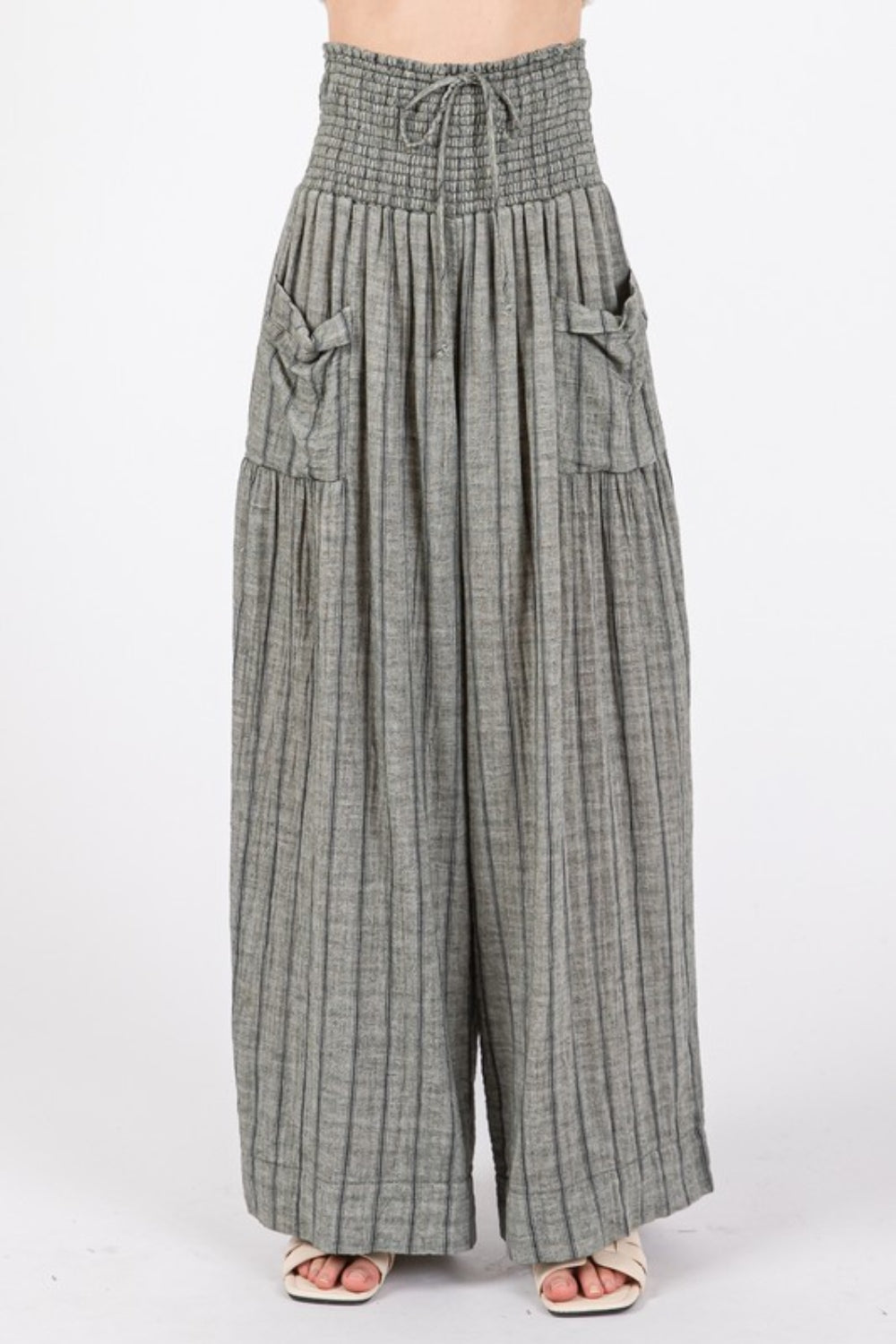 Trendy Cotton Gauze Wash Stripe Pants by Sage + Fig